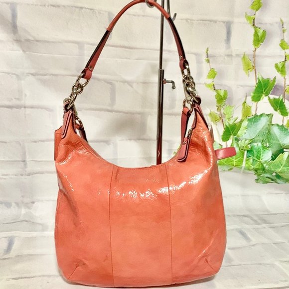 COACH 19299 KRISTIN PATENT LEATHER ROSE HOBO BAG MSRP $328 - Picture 14 of 16
